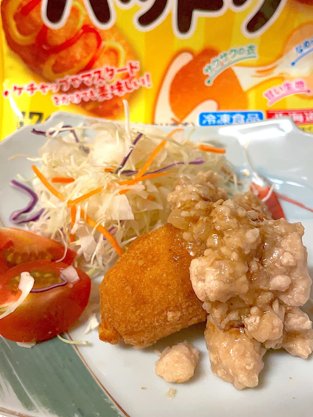 チーズハットグの鶏そぼろのせの完成写真