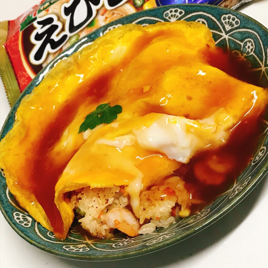 えびピラフ天津飯の完成写真