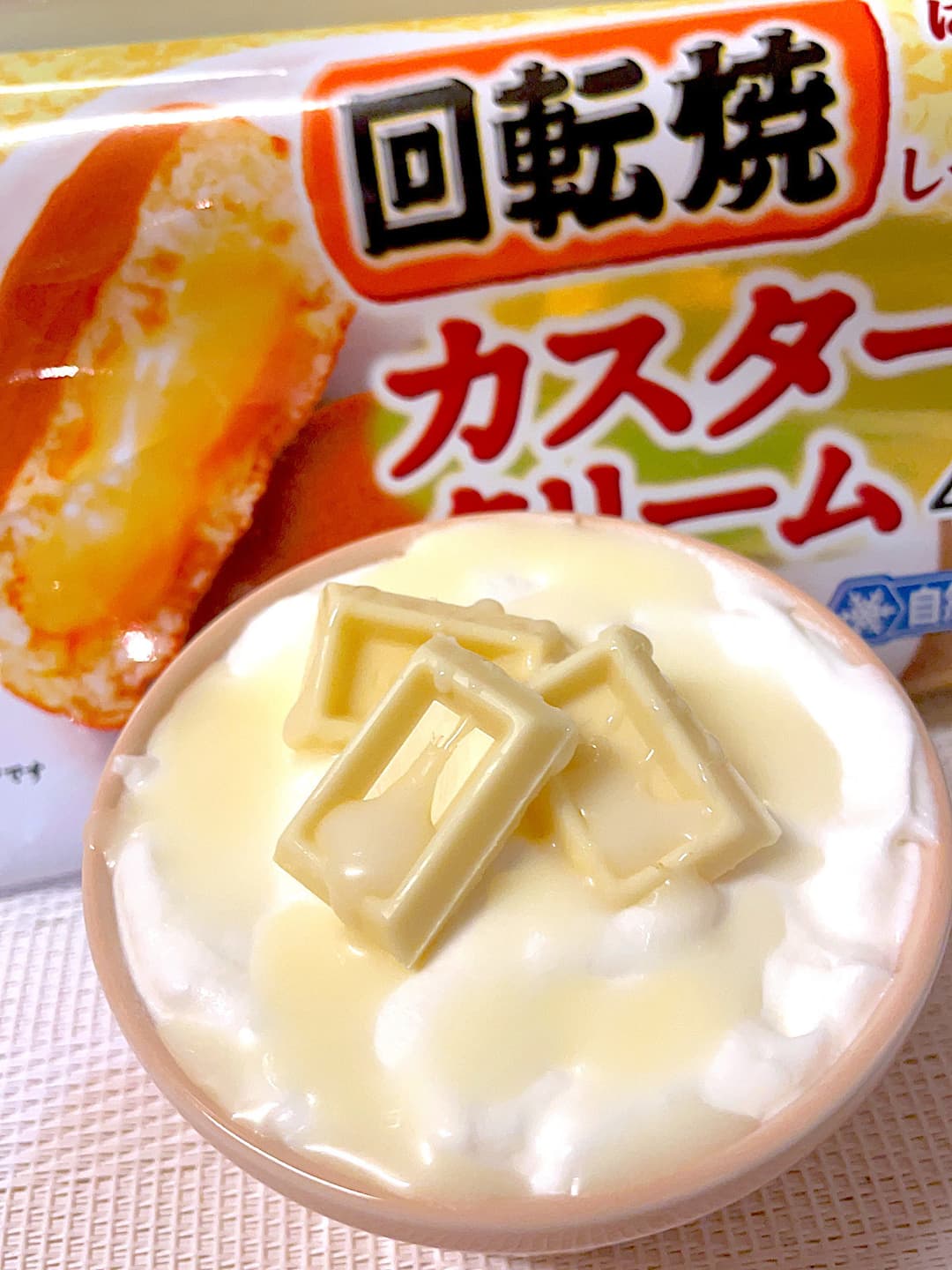 今川焼の練乳ホワイトパフェの完成写真