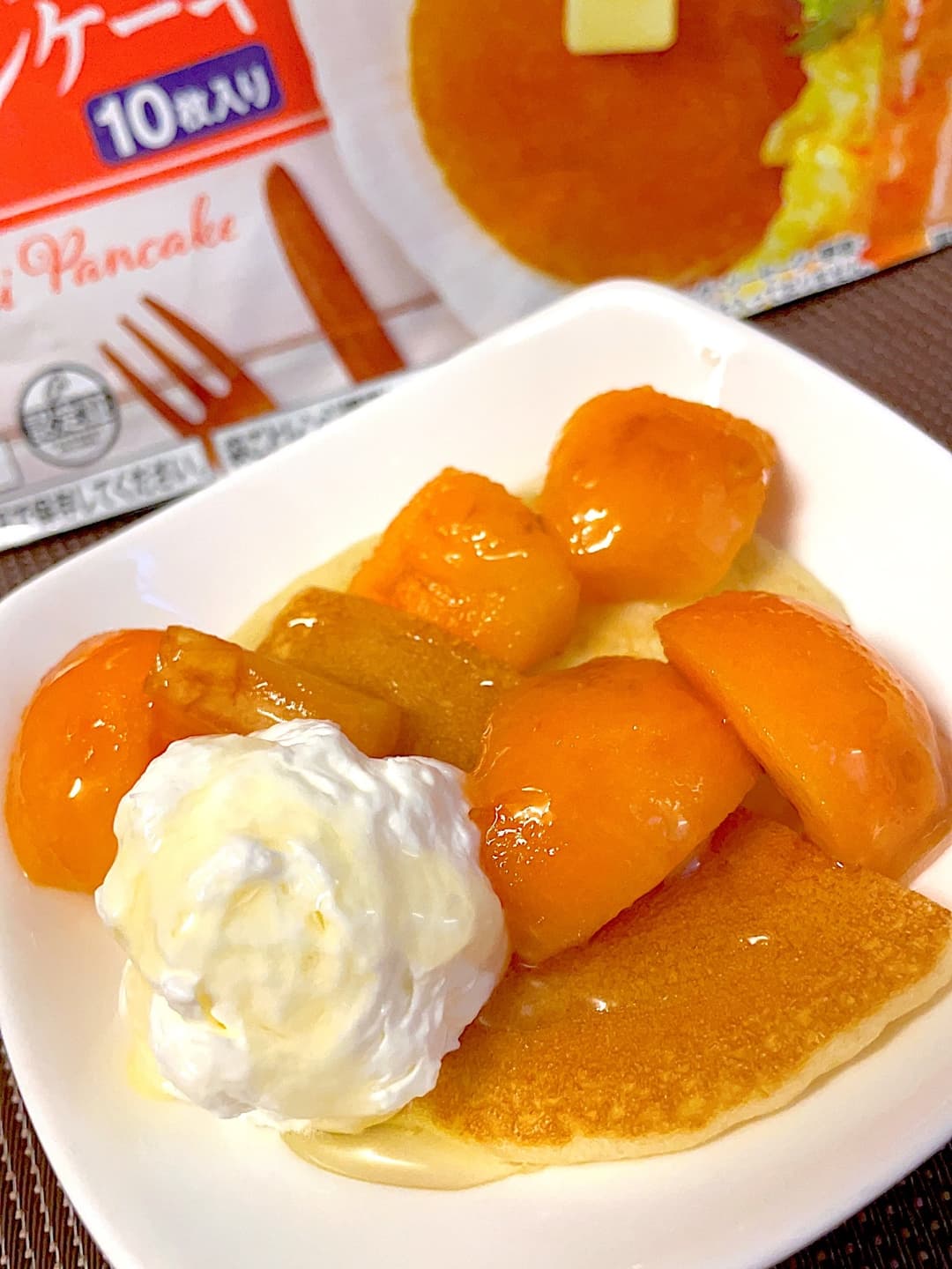 びわホイップパンケーキの完成写真