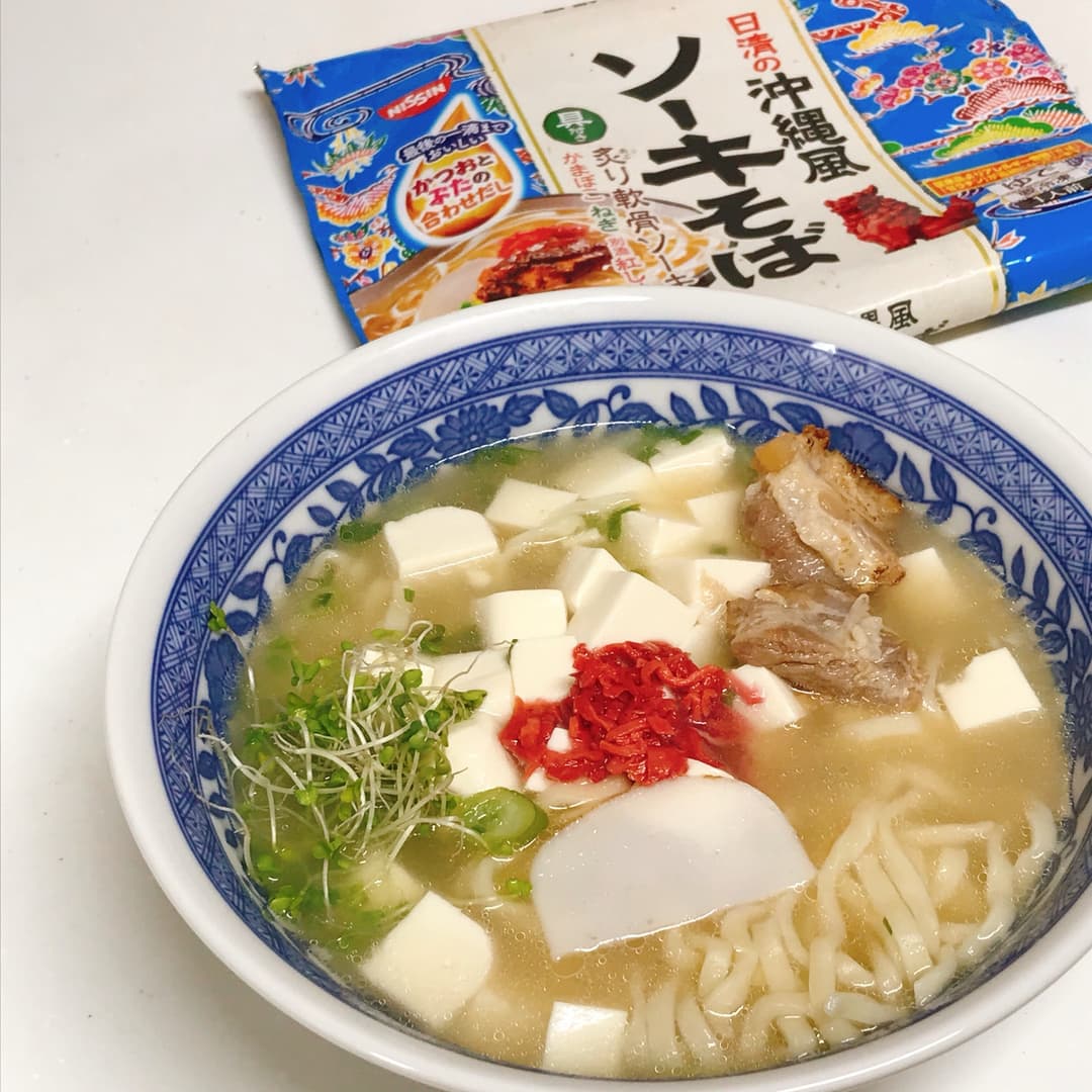 豆腐ソーキそばの完成写真