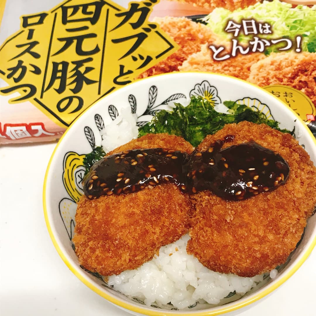 にんにく×中濃×ケチャップの四元豚ロースかつ丼の完成写真