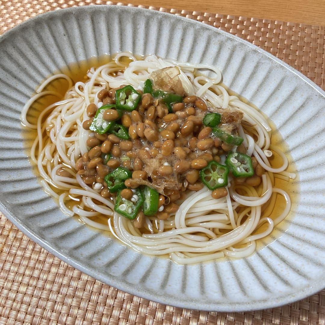 きざみオクラとネバネバそうめんの完成写真