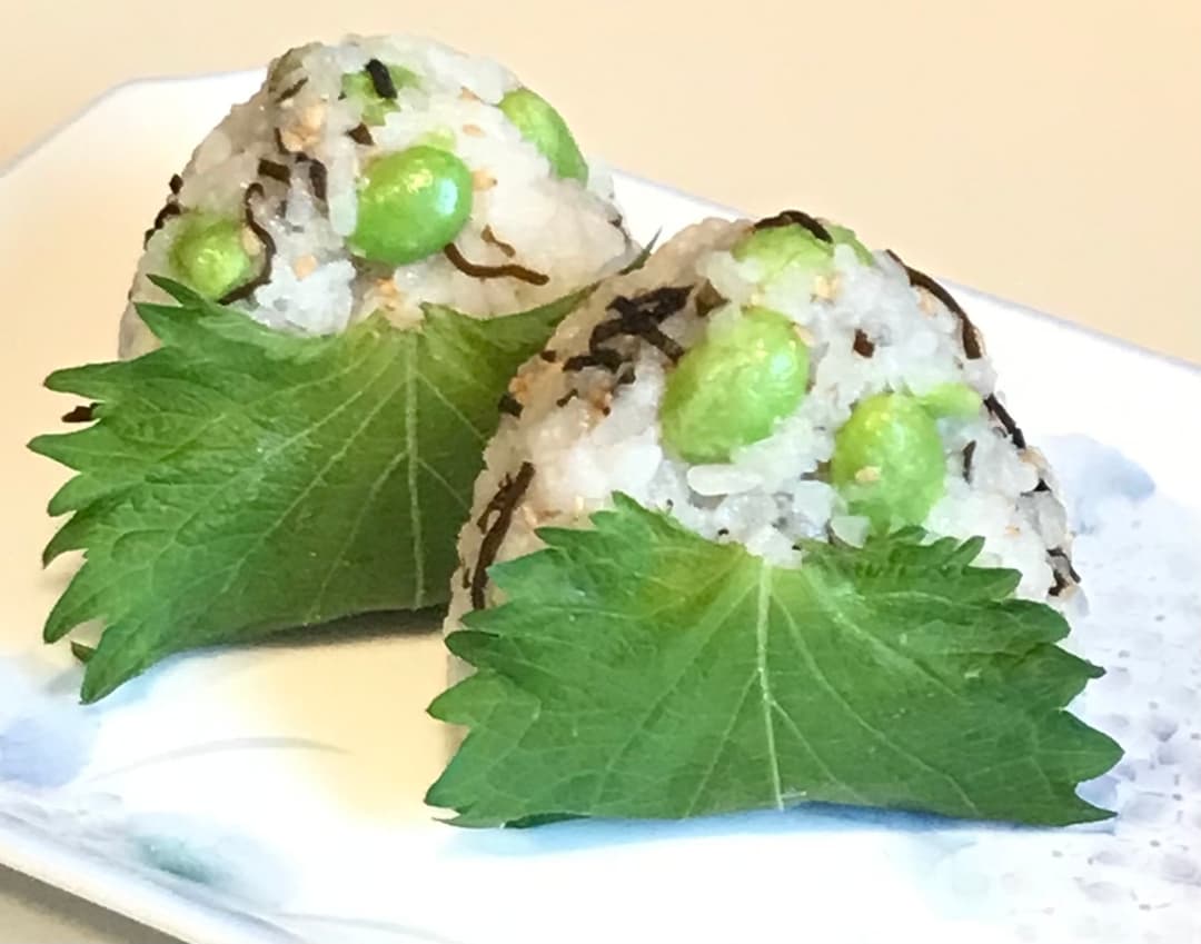 枝豆のおにぎりの完成写真