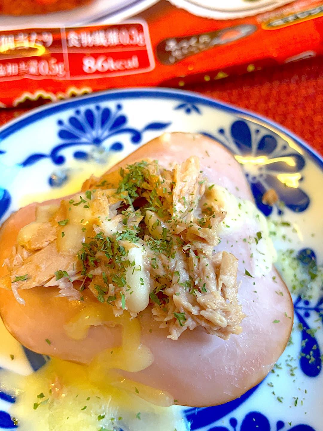 牛焼肉おにぎりのツナハム焼きの完成写真