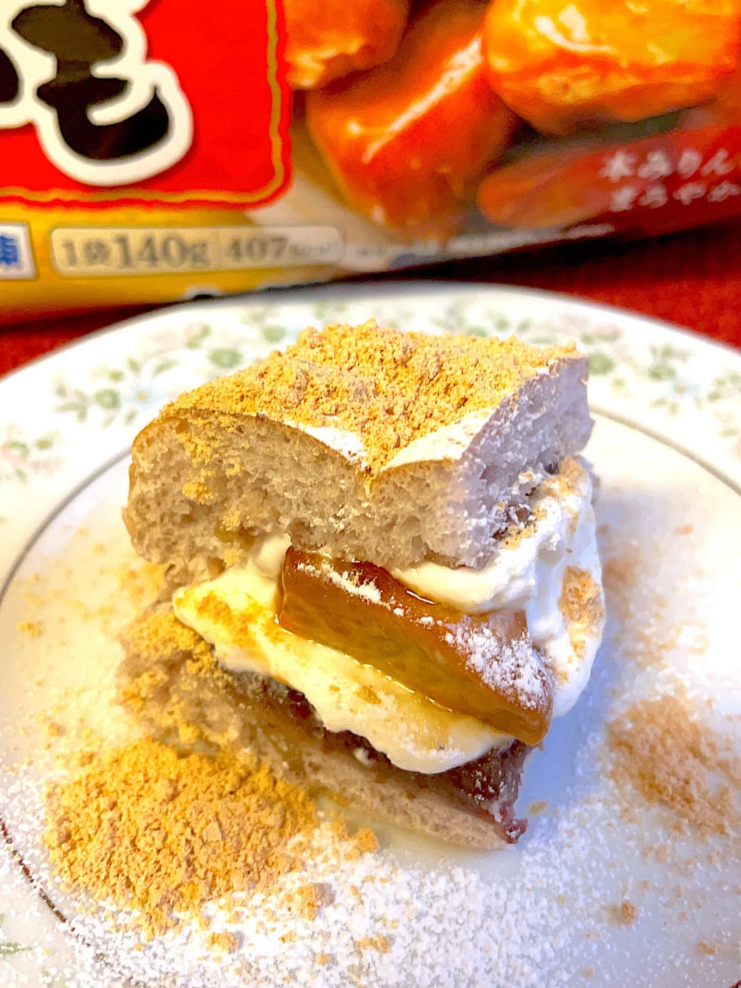 大学いものあんぱんサンドの完成写真