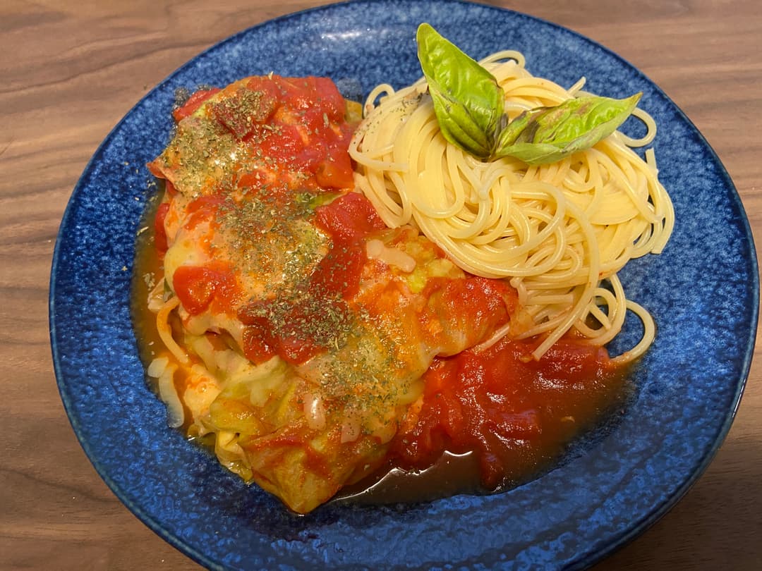 冷凍餃子でロールキャベツの完成写真