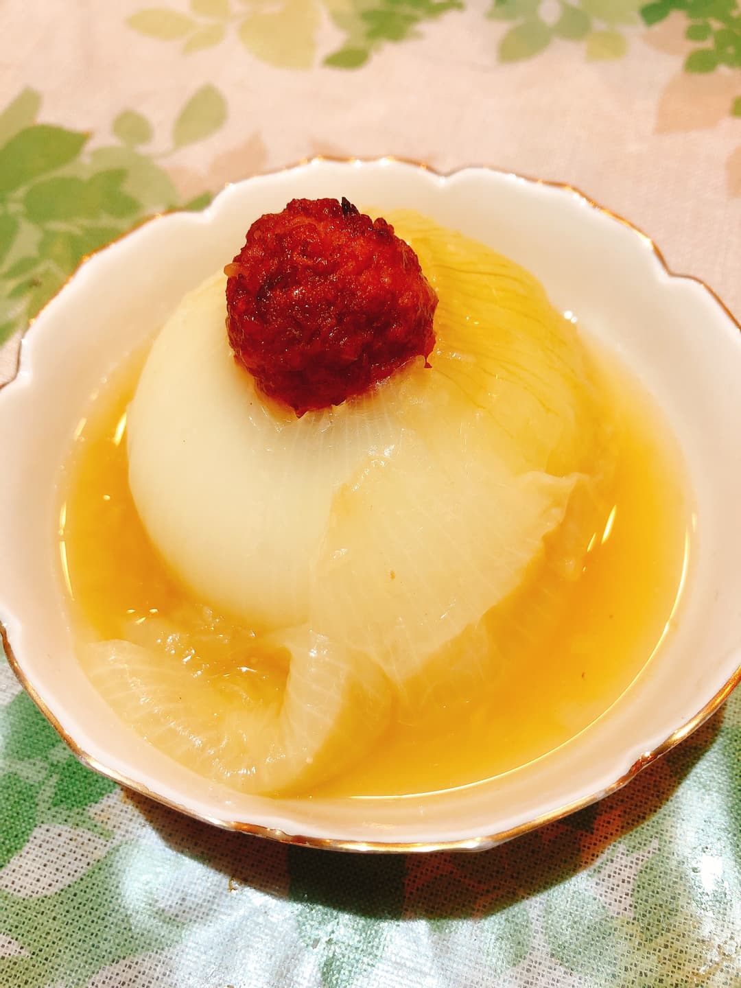 まるごと玉ねぎつくね入りの完成写真