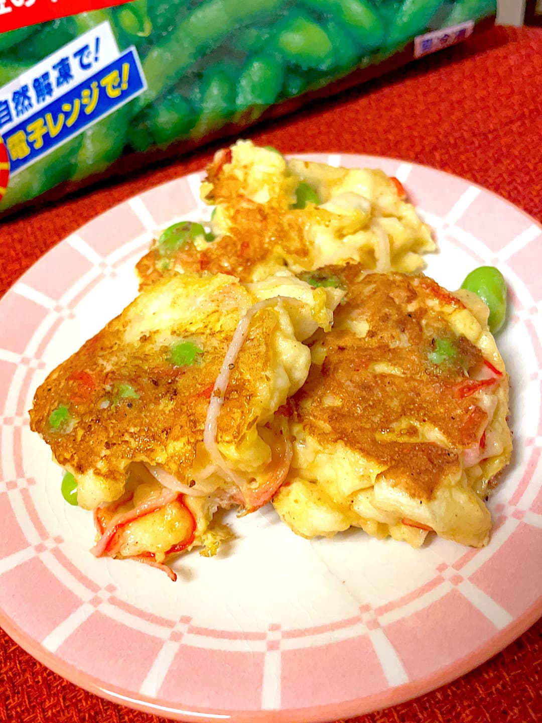 えだ豆とかにかまのお焼きの完成写真