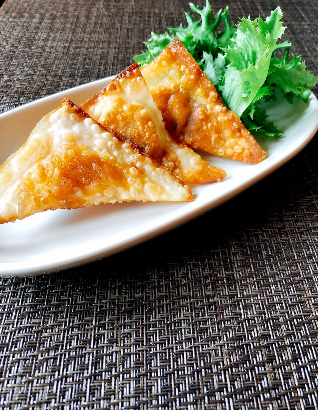 麻婆豆腐のワンタン揚げの完成写真