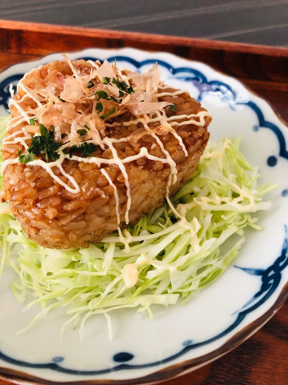 焼きおにぎりのお好み焼き風の完成写真