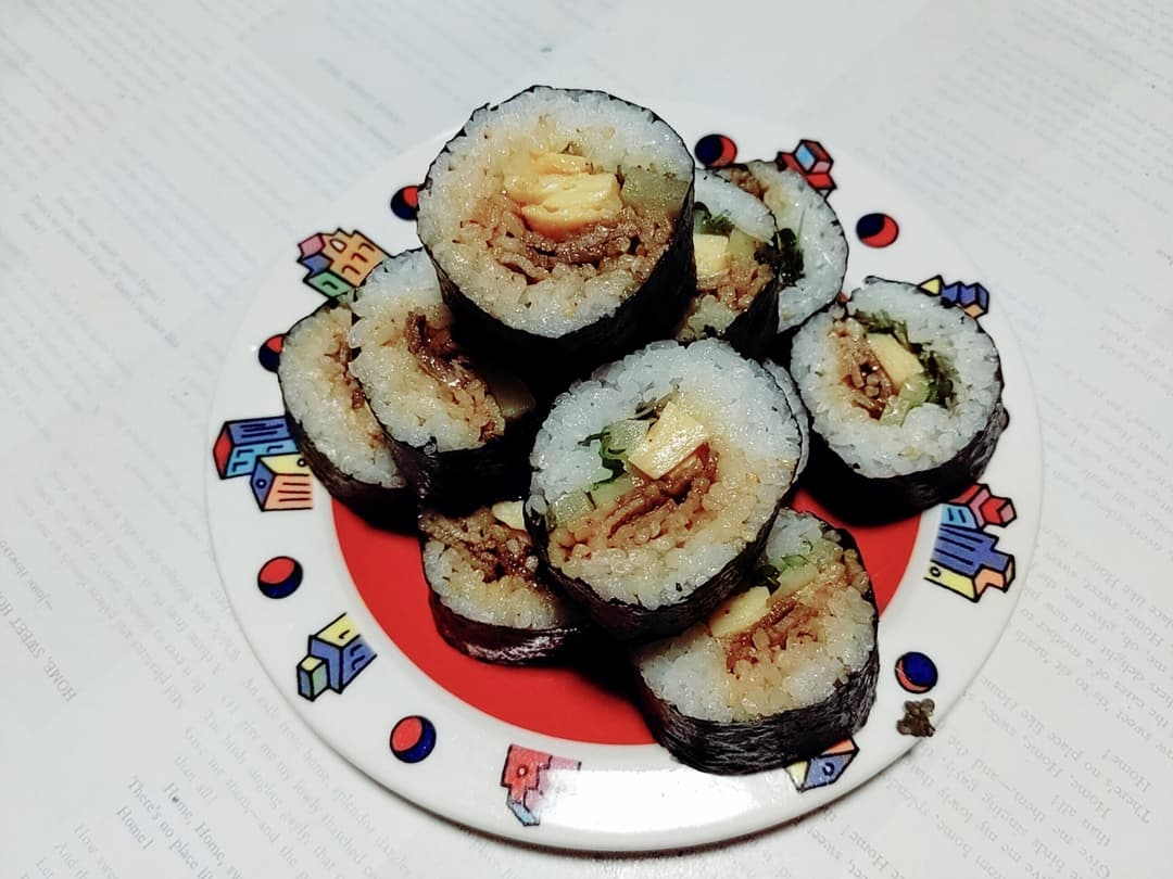 7プレミアム牛カルビ焼のキンパの完成写真