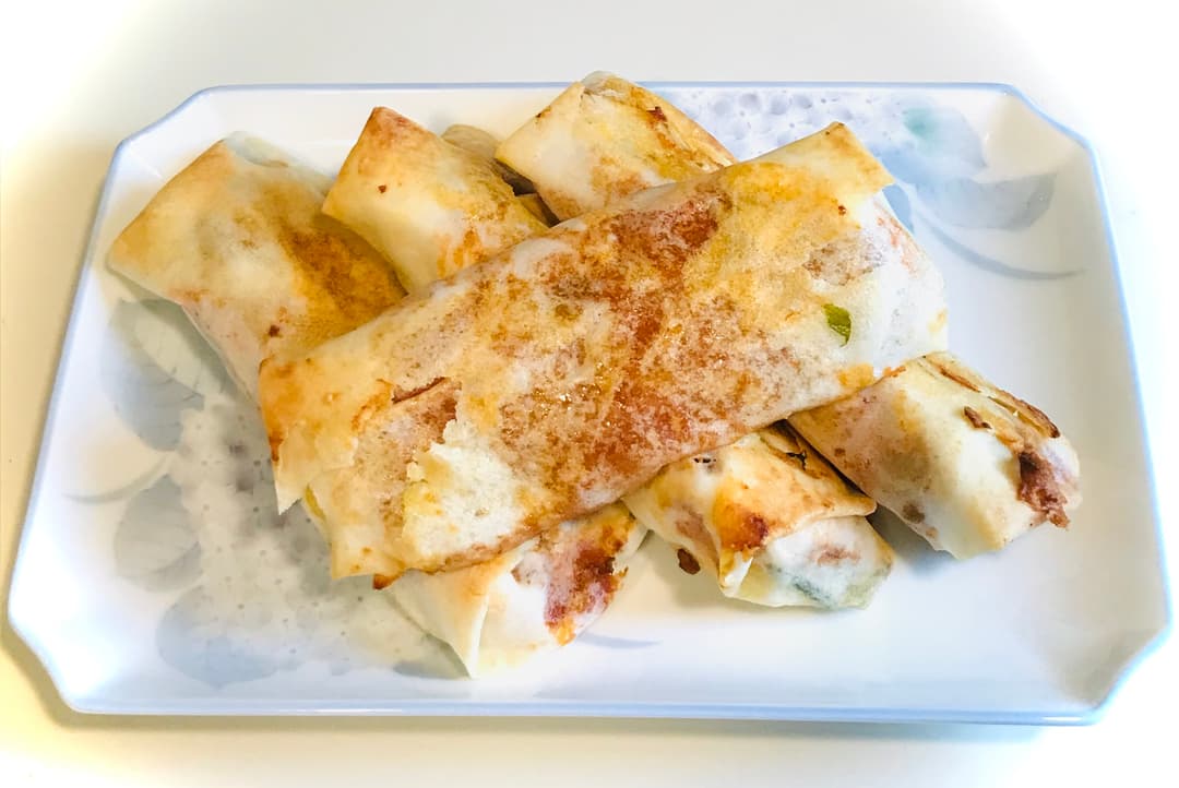 ほうれん草とポテトのミートソース春巻きの完成写真