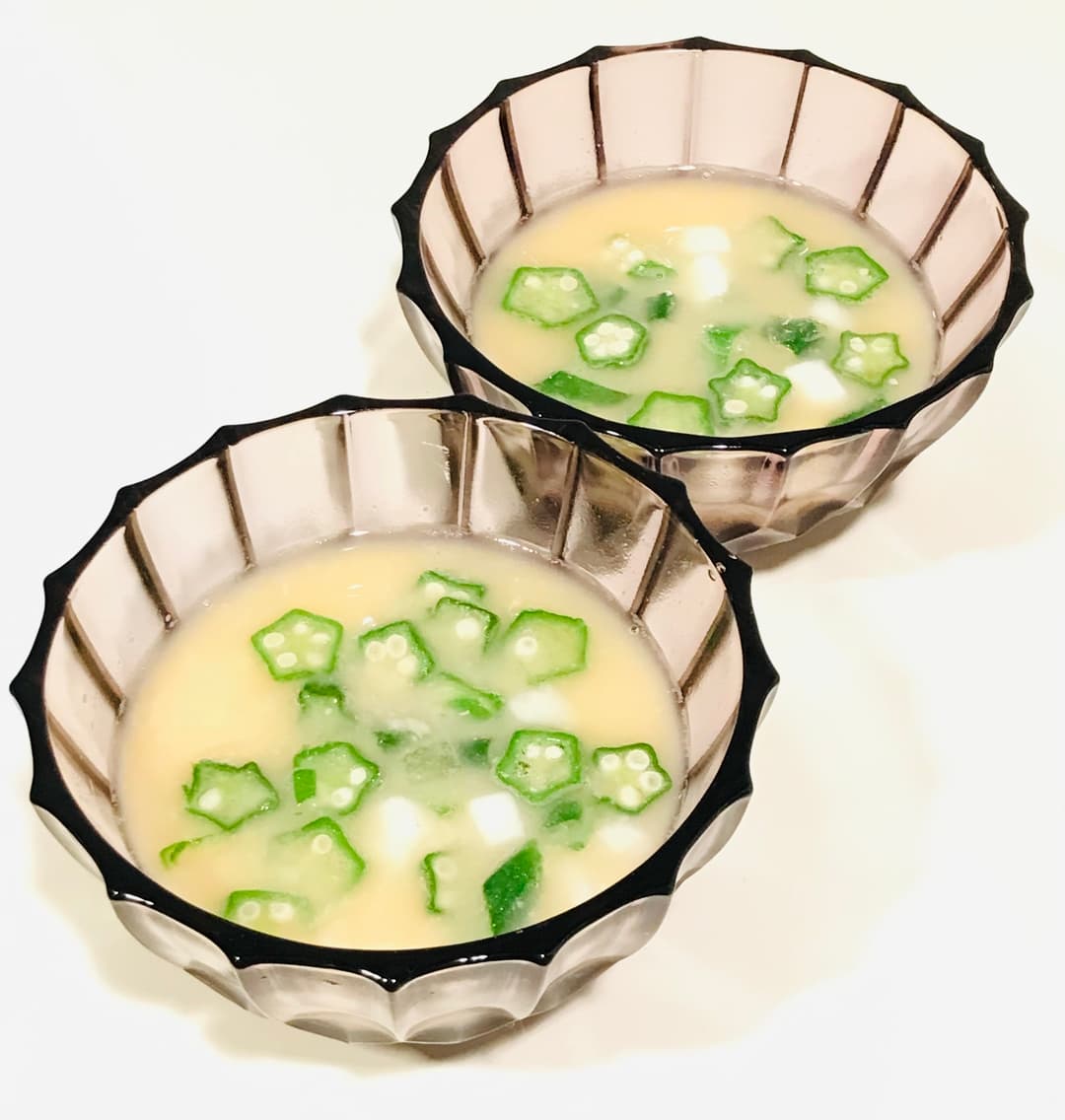 オクラと長芋の冷たいみそ汁の完成写真