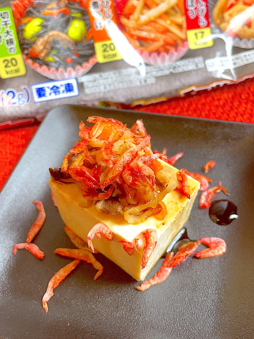 切り干し大根と桜エビの冷奴の完成写真