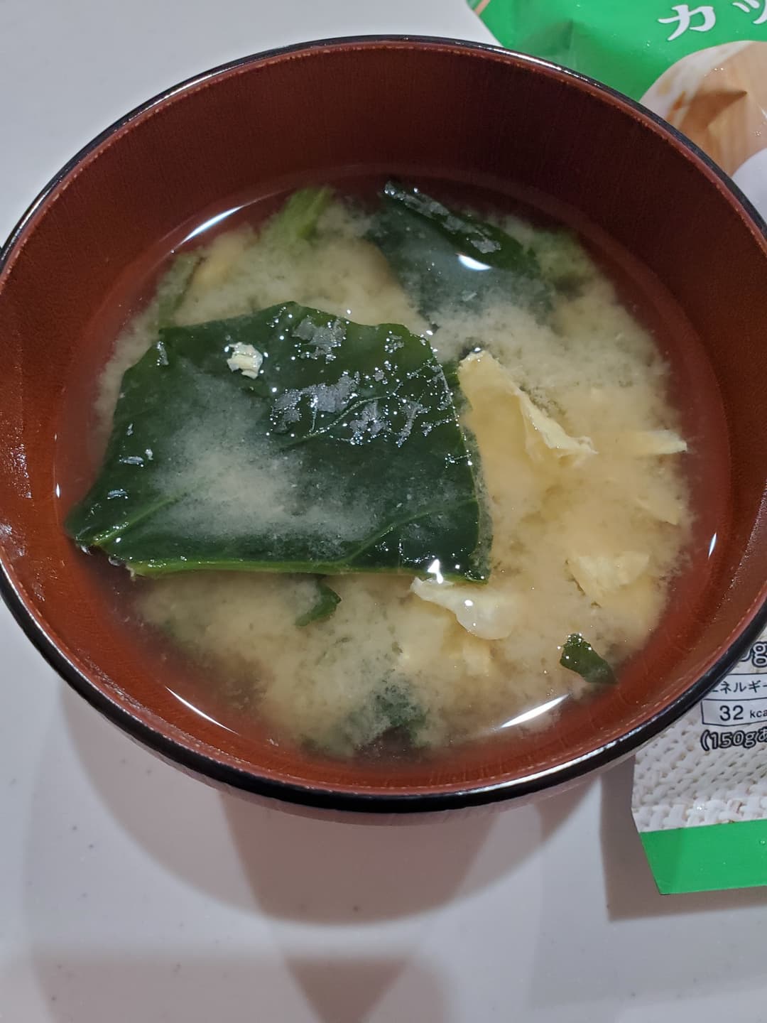 ほうれん草と卵のお味噌汁の完成写真