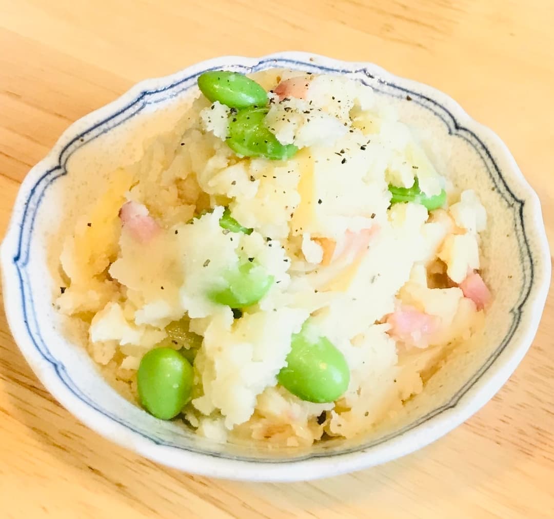 枝豆とベーコンのポテトサラダの完成写真