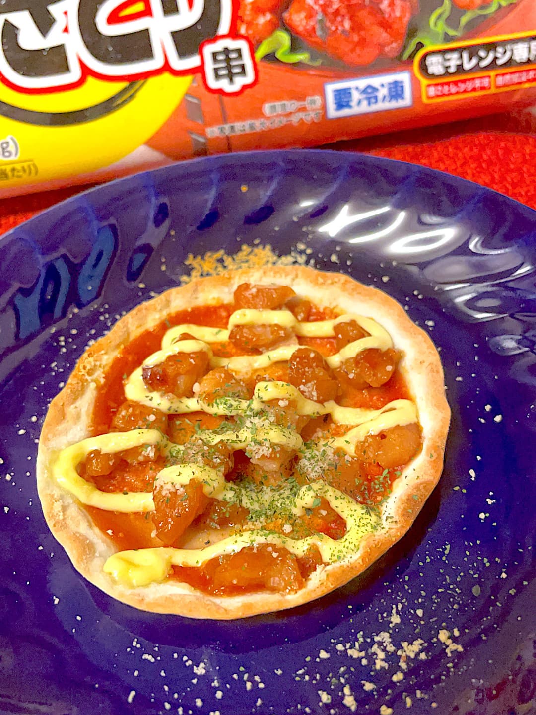 やきとり串のピザの完成写真