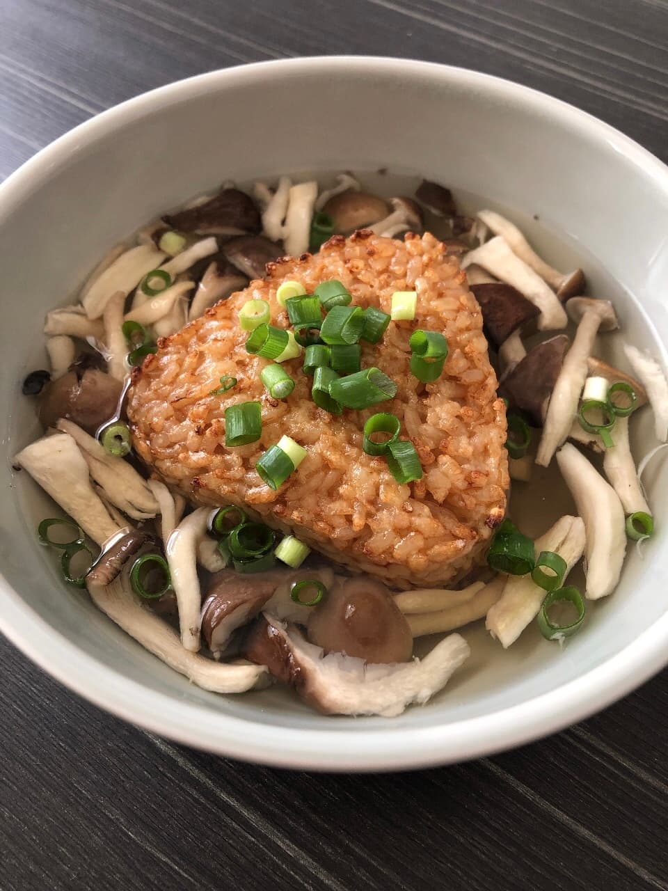 きのこスープ焼きおにぎりの完成写真