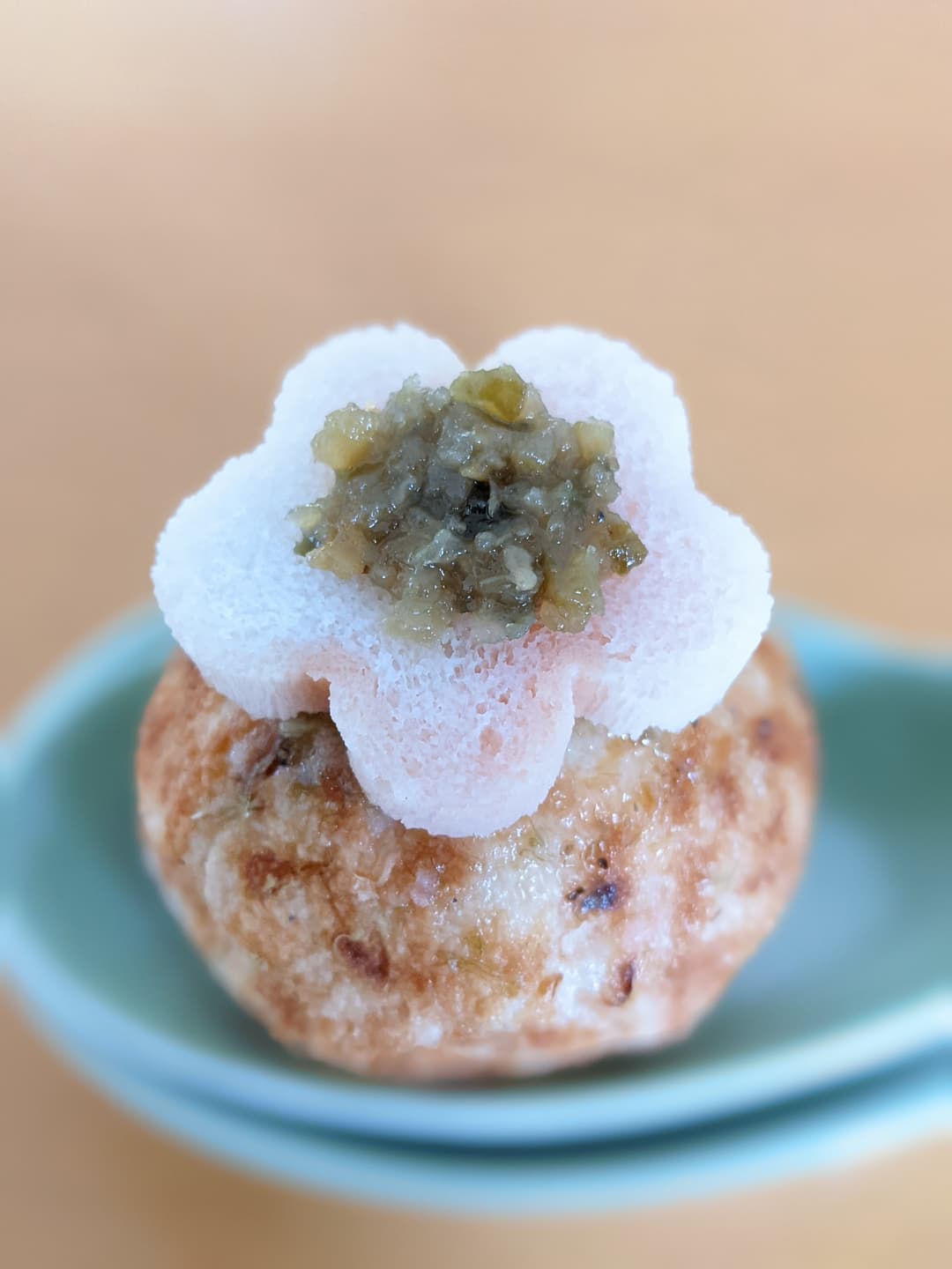 サクラ麩の柚子胡椒たこ焼きの完成写真