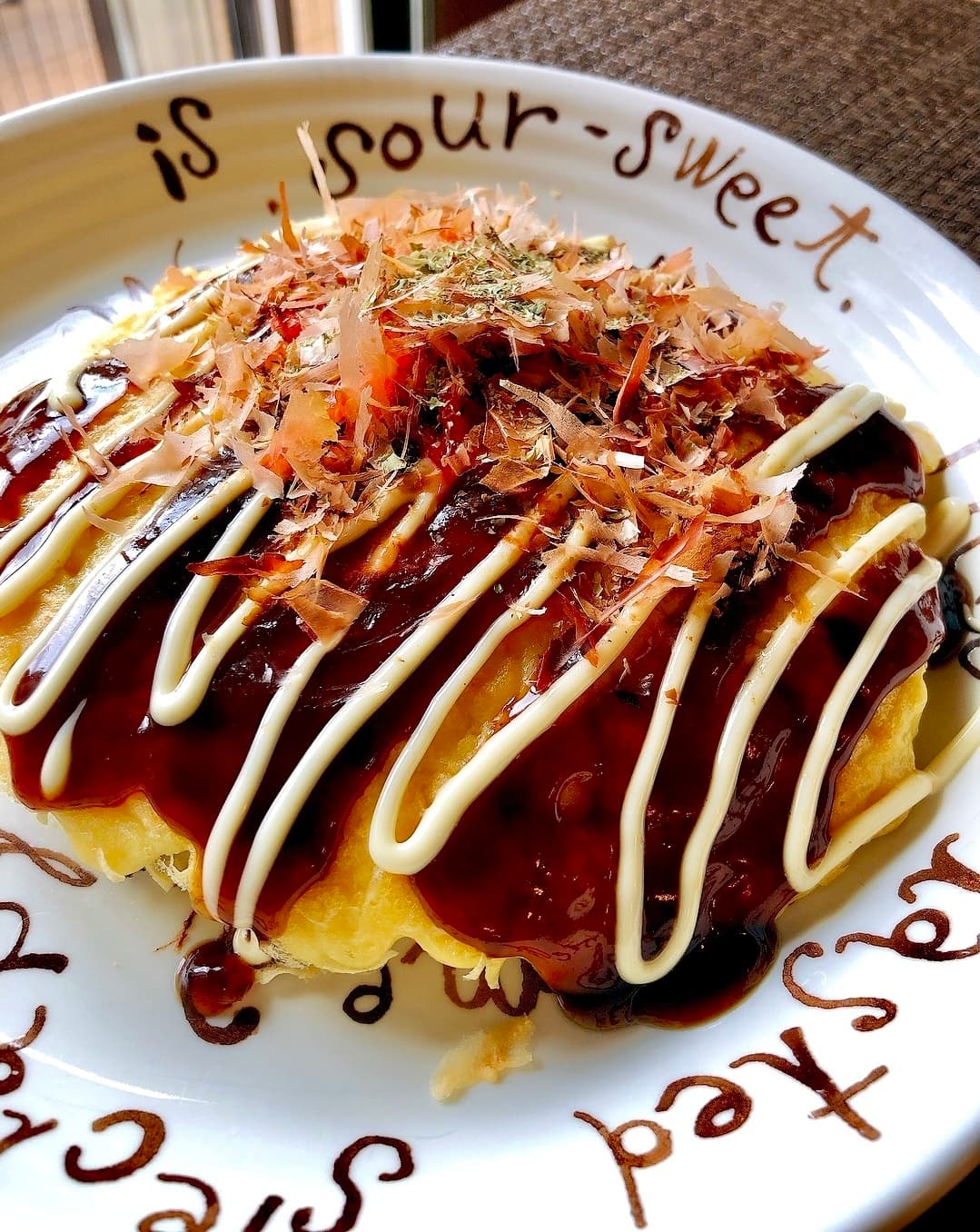 いかの天ぷら入りお好み焼きの完成写真