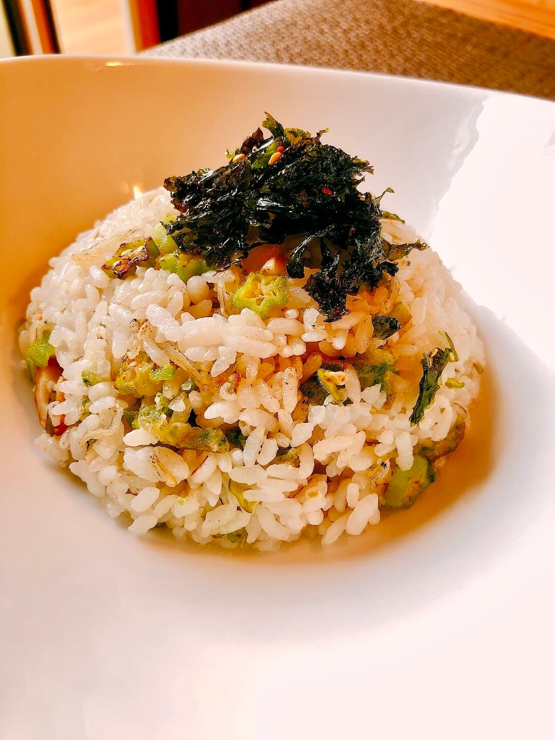 ちくわの磯辺揚げとしらすの炒飯の完成写真
