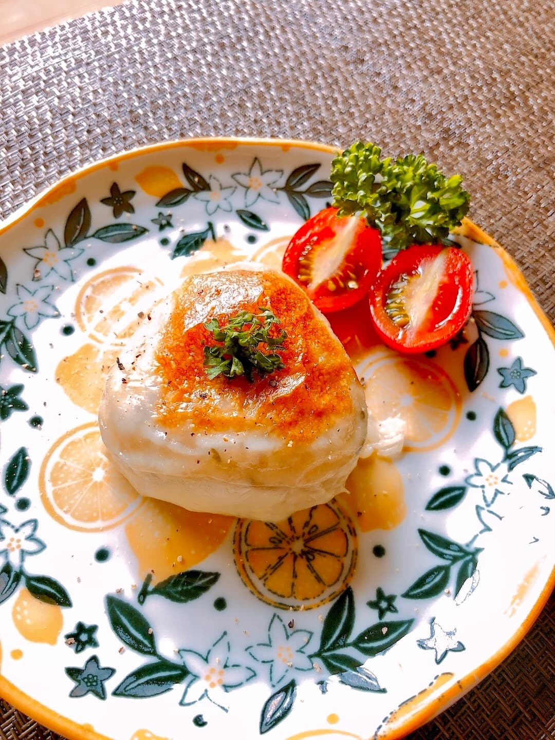 もち麦おにぎりのチーズ焼きの完成写真