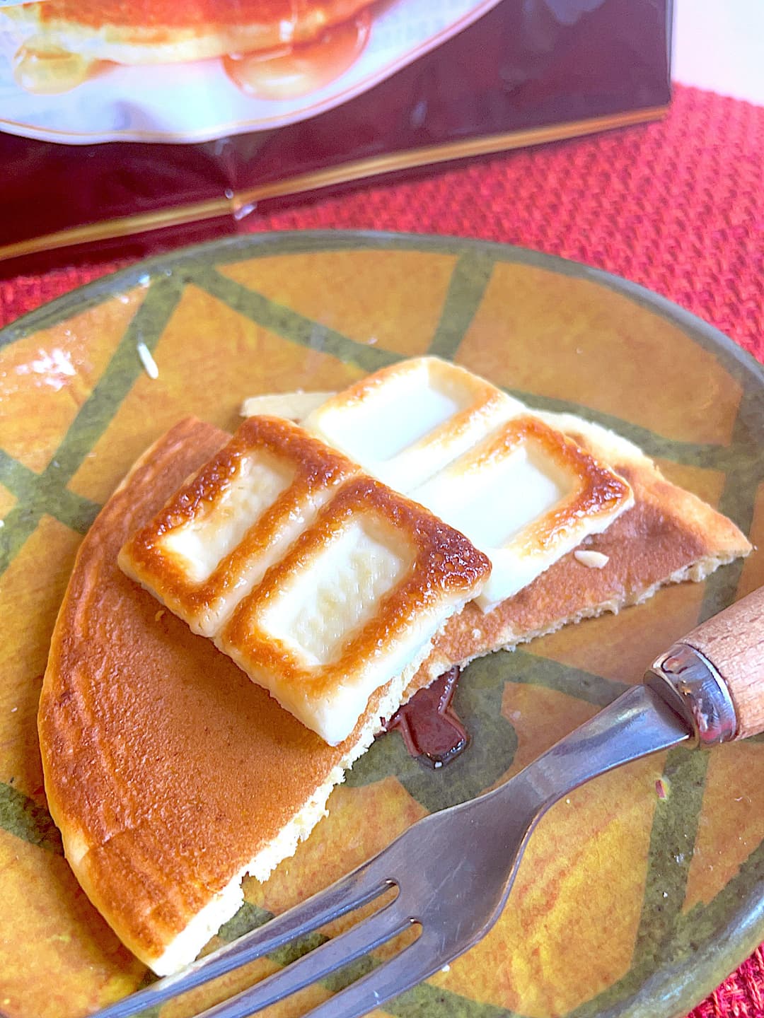 焼きホワイトチョコのホットケーキの完成写真