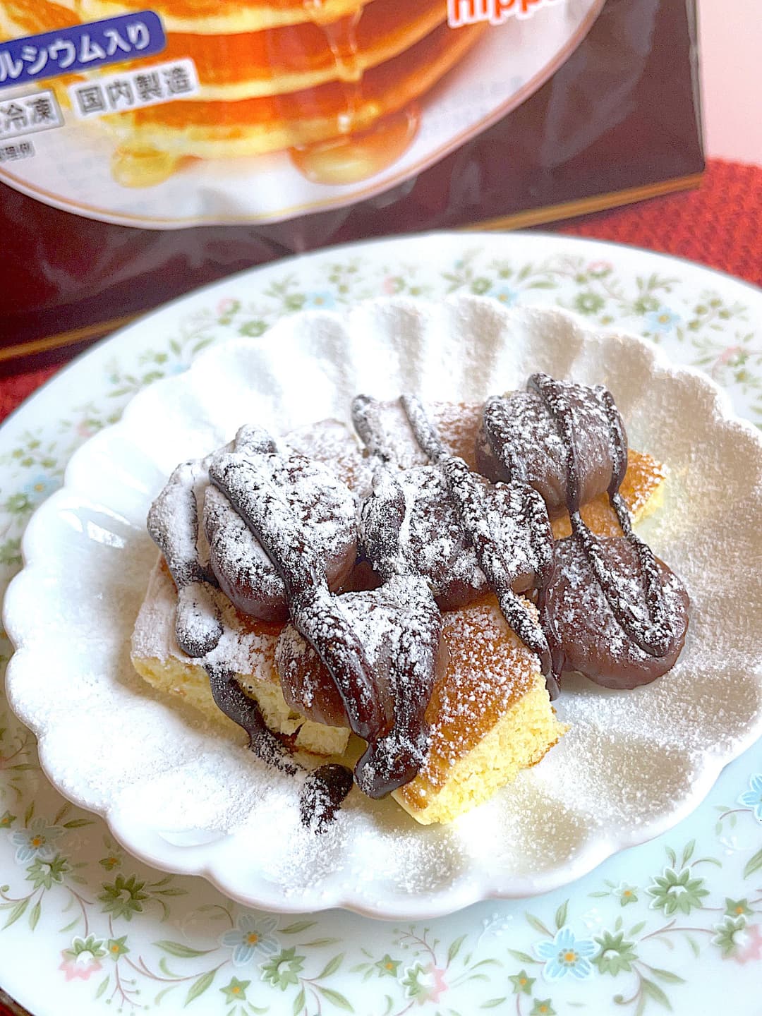 甘栗チョコホットケーキの完成写真