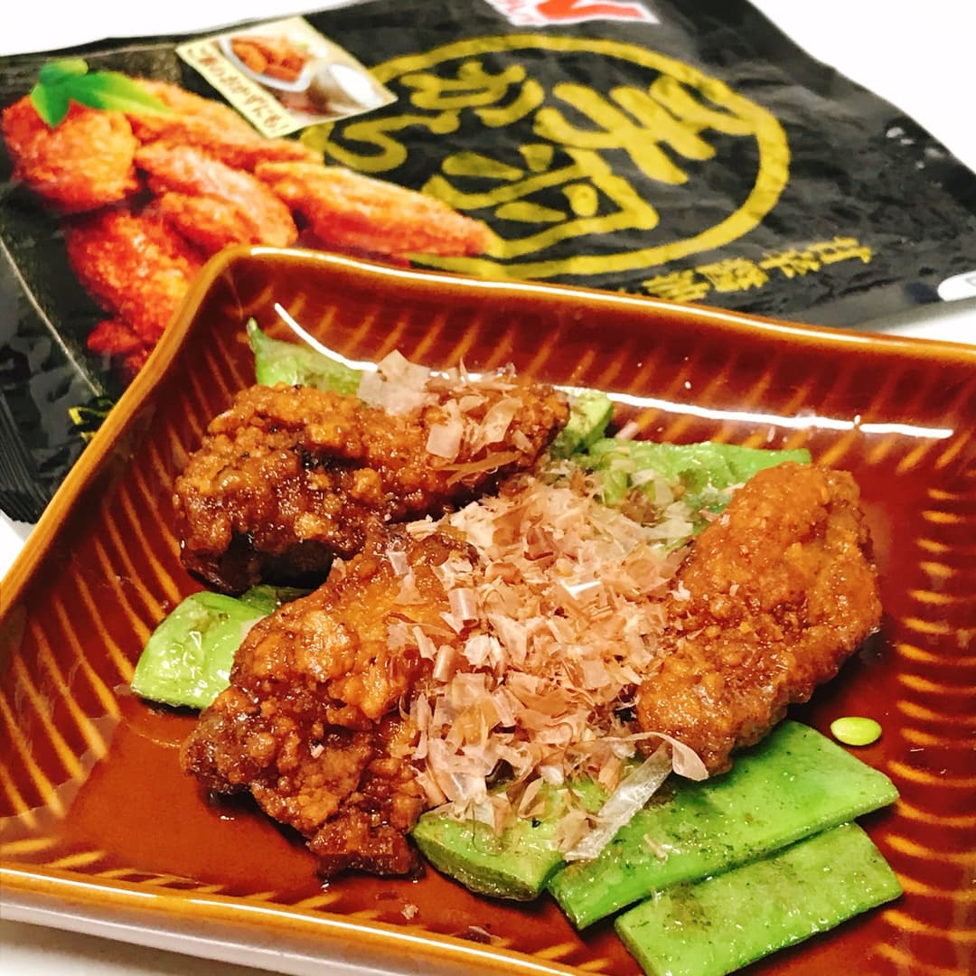 手羽からおかかバター炒めの完成写真
