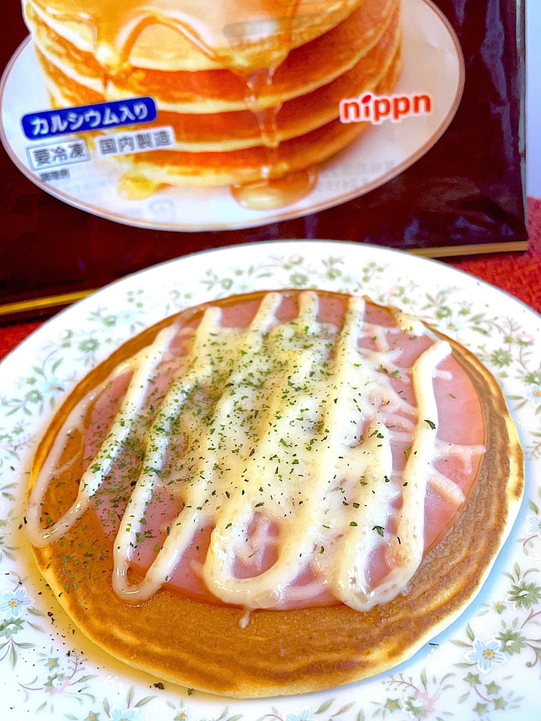 ハムチーズのホットケーキの完成写真