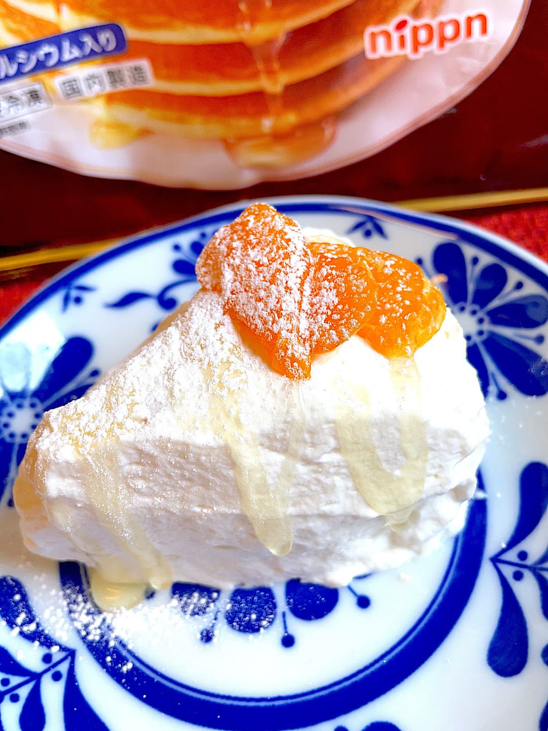 ホットケーキのショートケーキ風の完成写真