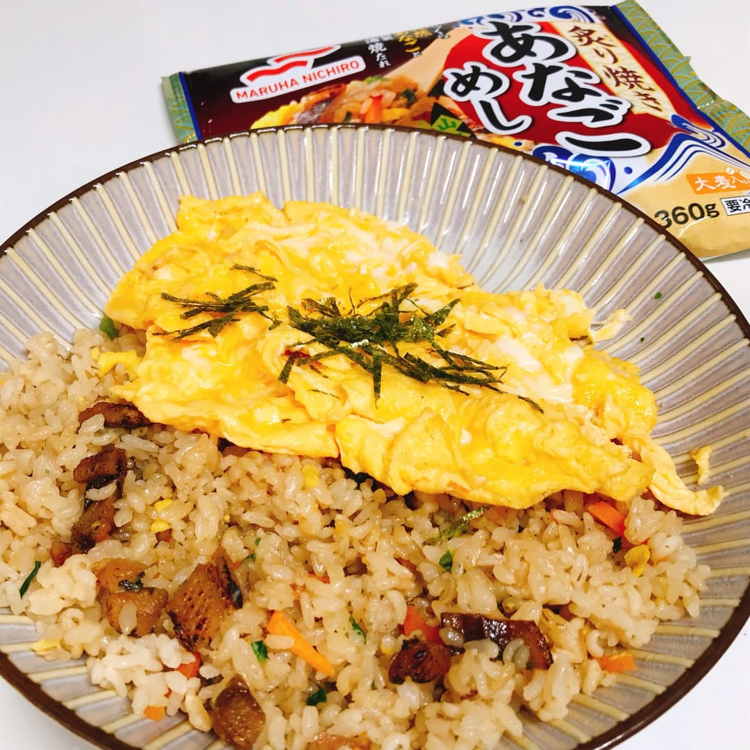ふんわり卵の炙り焼きあなごめしの完成写真