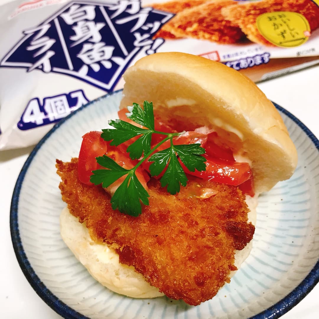 白身フライのミニバーガーの完成写真