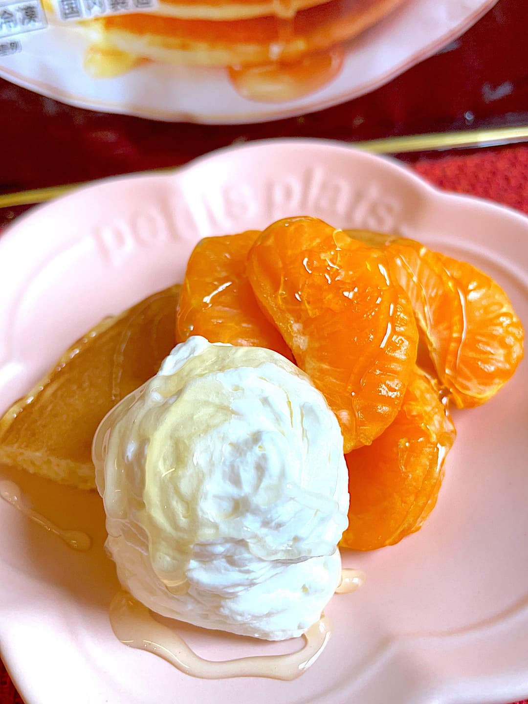 はちみつみかんのホットケーキの完成写真