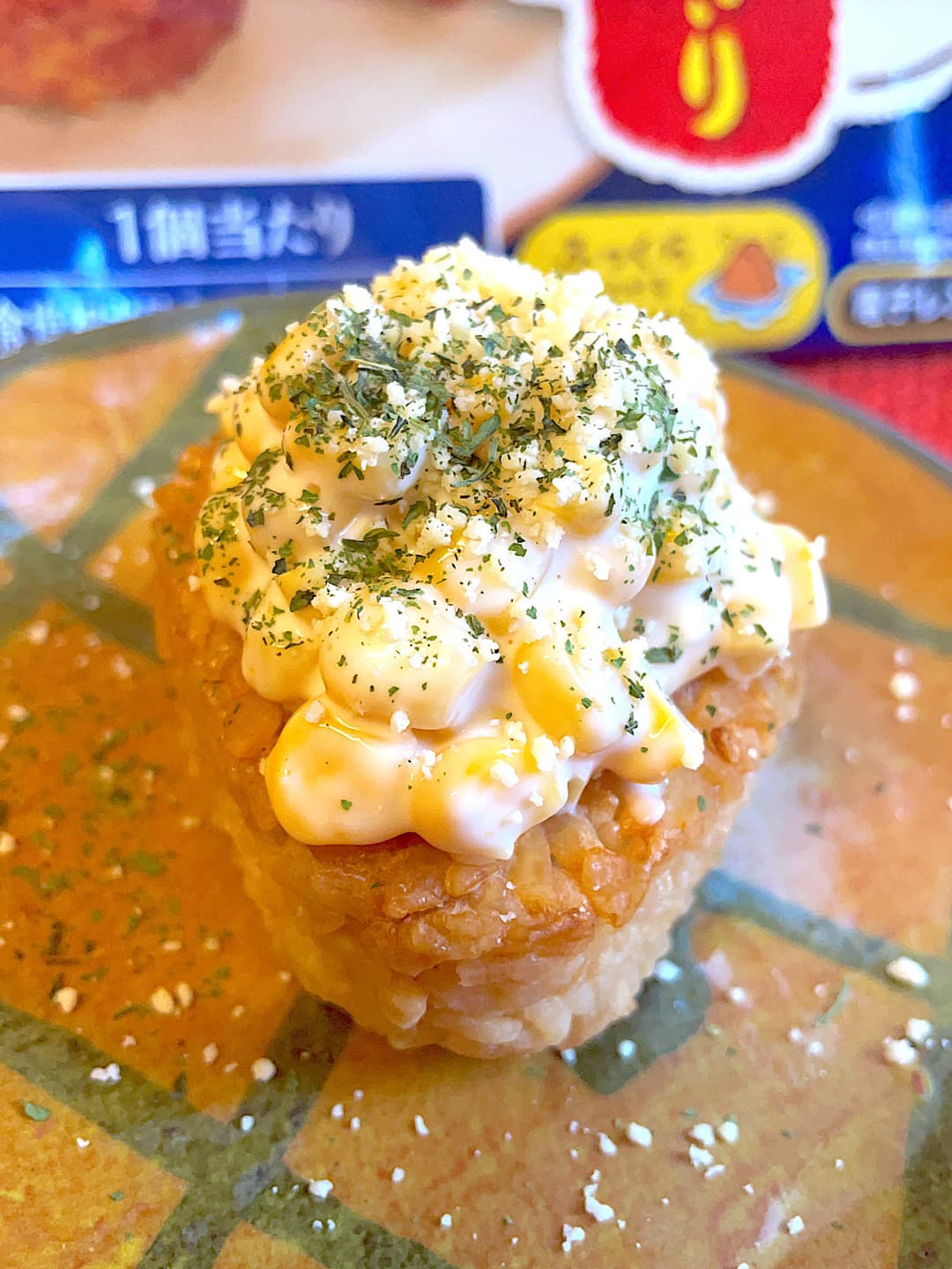 コーンマヨネーズおにぎりの完成写真