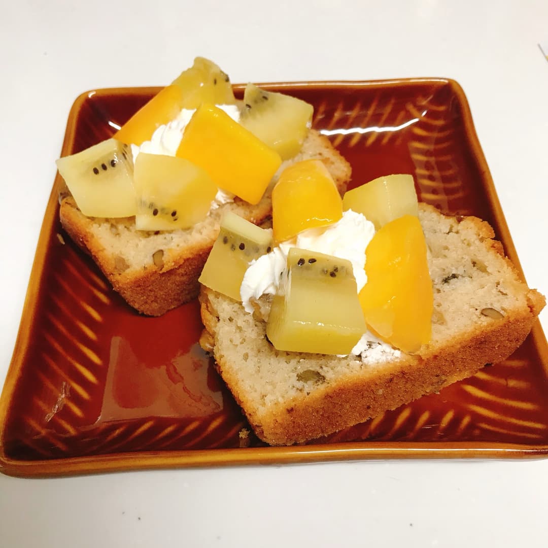 アップルマンゴーホイップケーキの完成写真