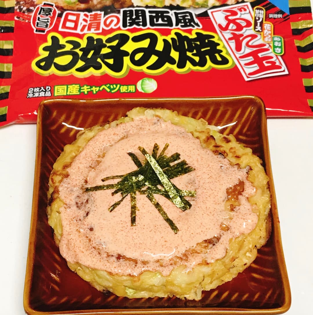 関西風お好み焼明太マヨネーズの完成写真