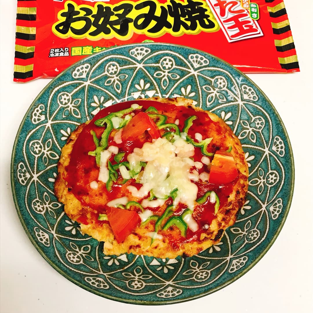 ピザ風お好み焼の完成写真