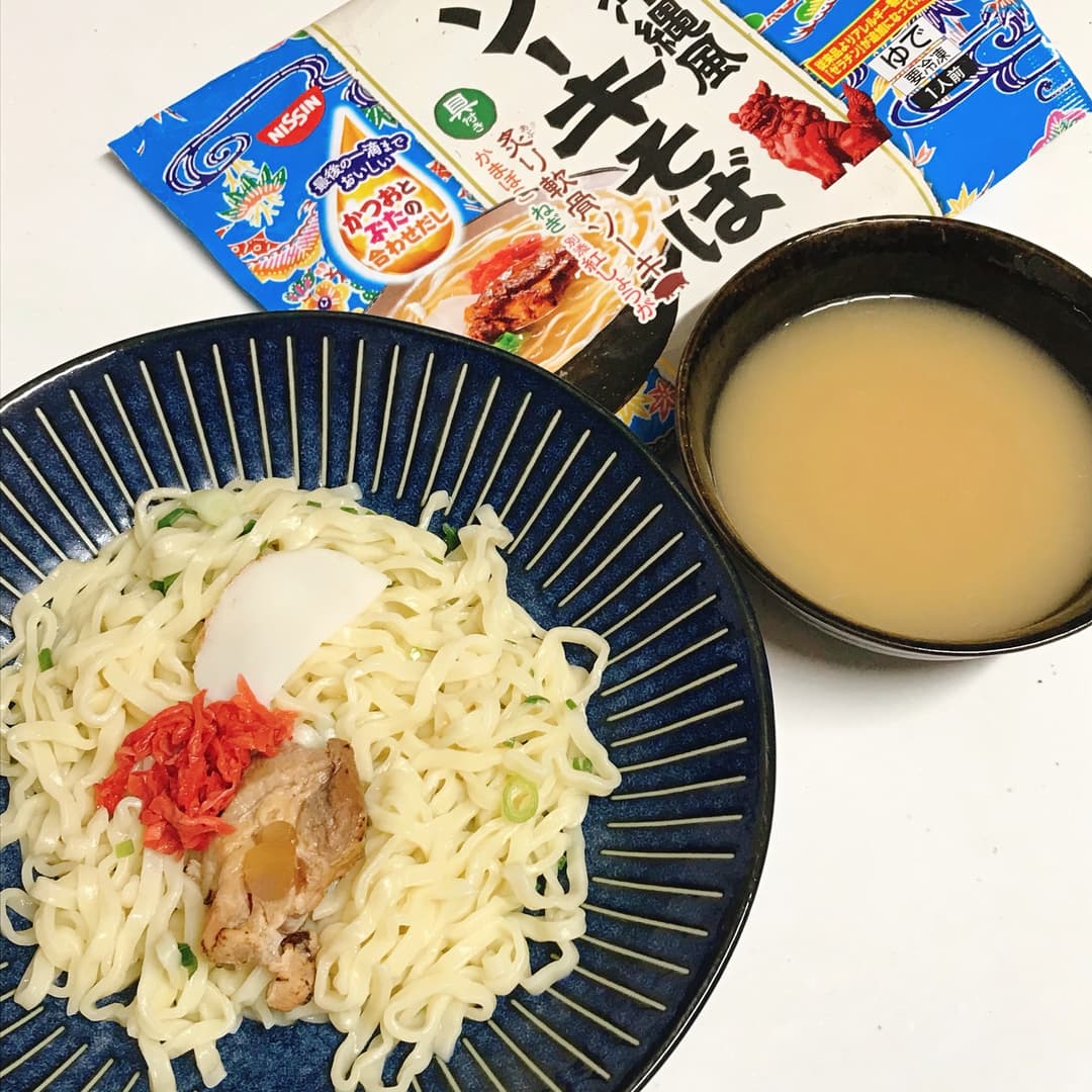 つけ麺ソーキそばの完成写真
