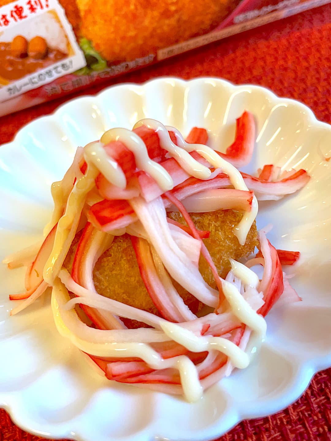 ひとくちカツのかにかまマヨ焼きの完成写真