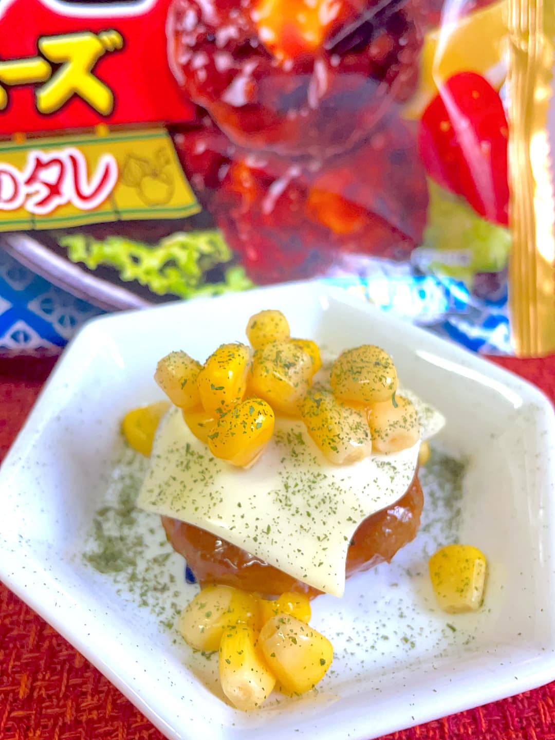 コーンチーズの牛カルビマヨネーズの完成写真