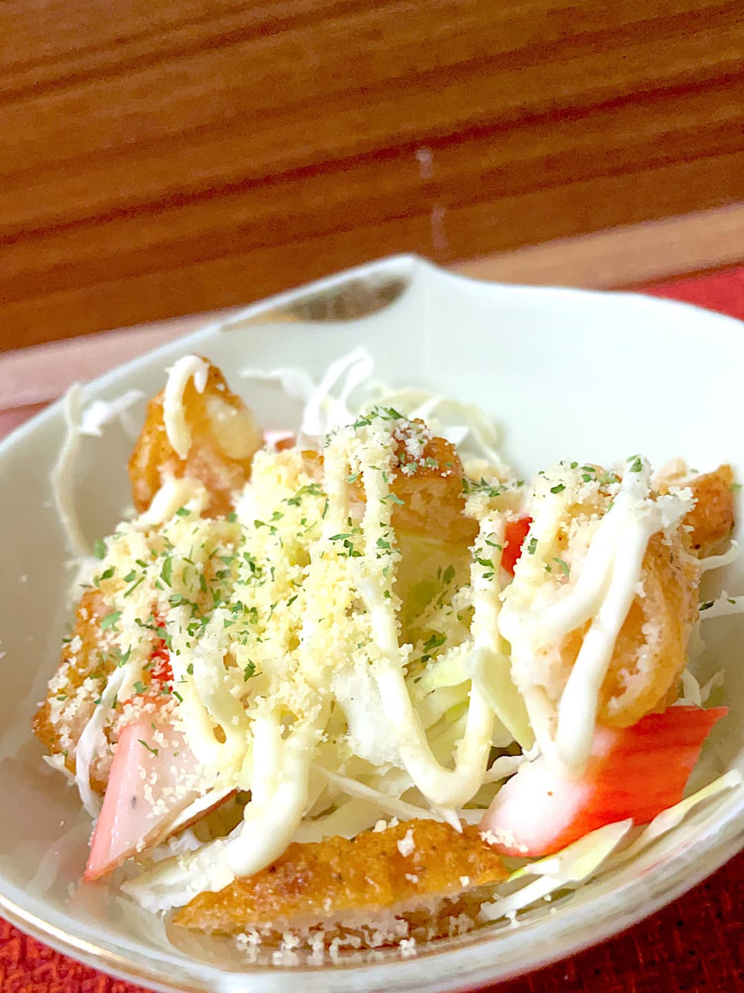 えびマヨ唐揚げのマヨチーズサラダの完成写真