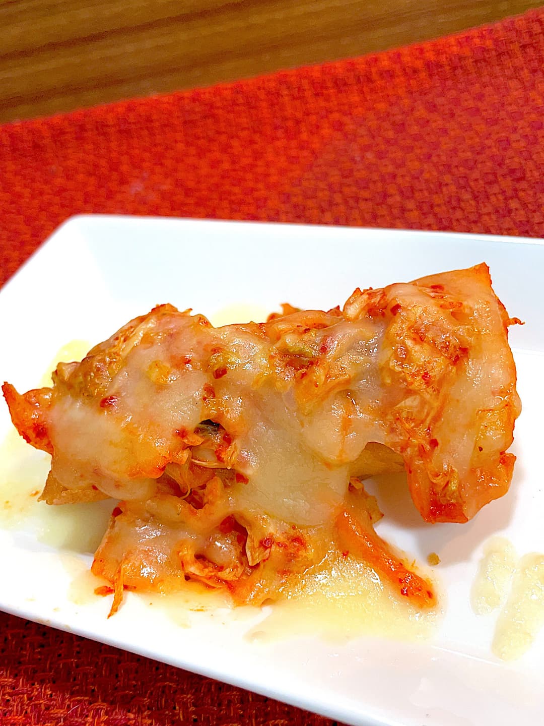 パリパリ春巻のキムチーズ焼きの完成写真