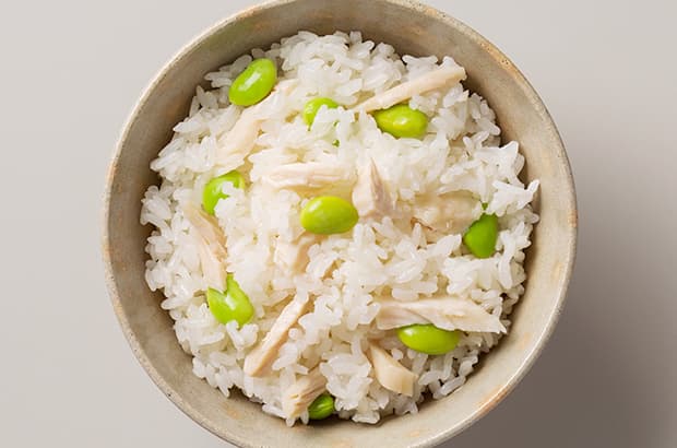 枝豆鶏飯の完成写真