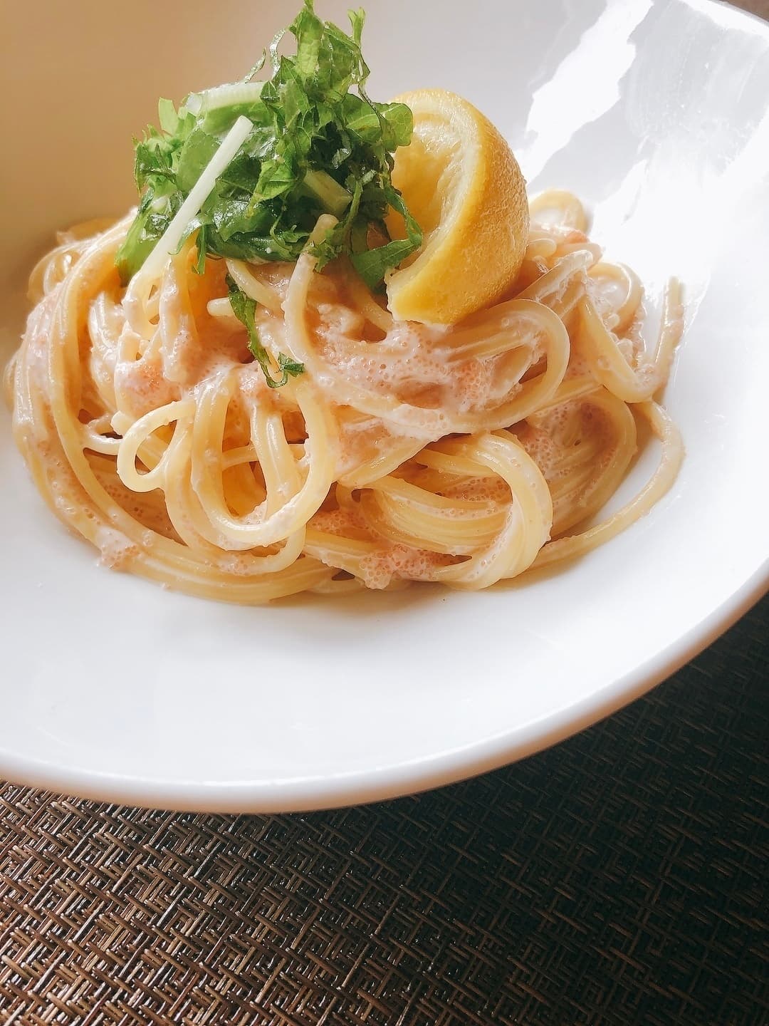 レモンが決め手!クリームたらこスパゲッティの完成写真
