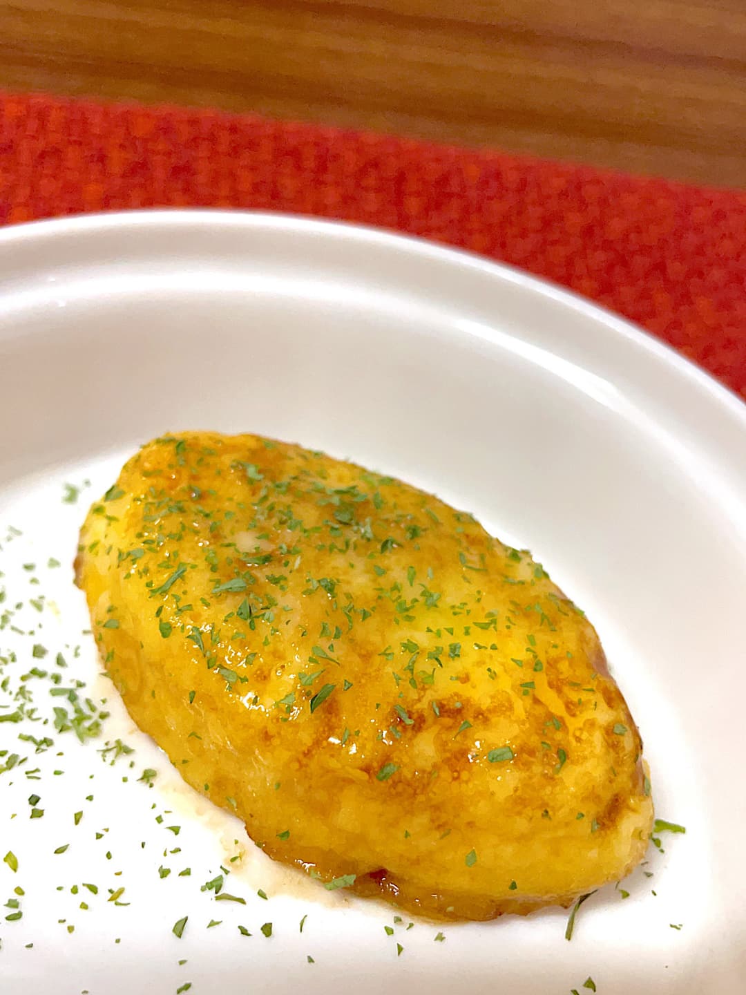 トマトオムレツのバター醤油焼きの完成写真