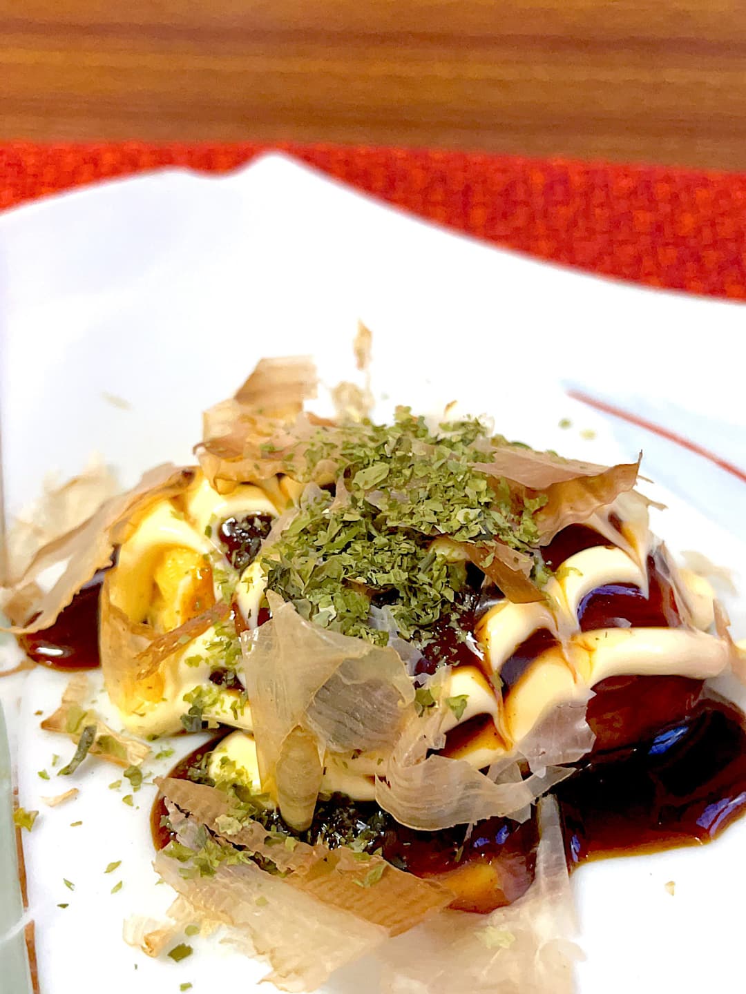 トマトオムレツのお好み焼き風の完成写真