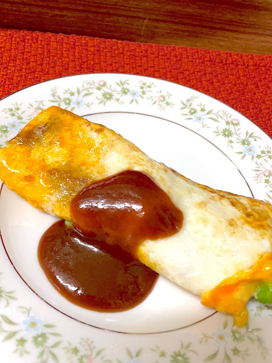 チキンカツのミックスベジオムレツの完成写真