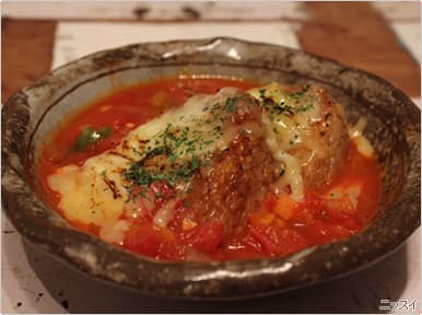 焼きおにぎりのトマトスープの完成写真